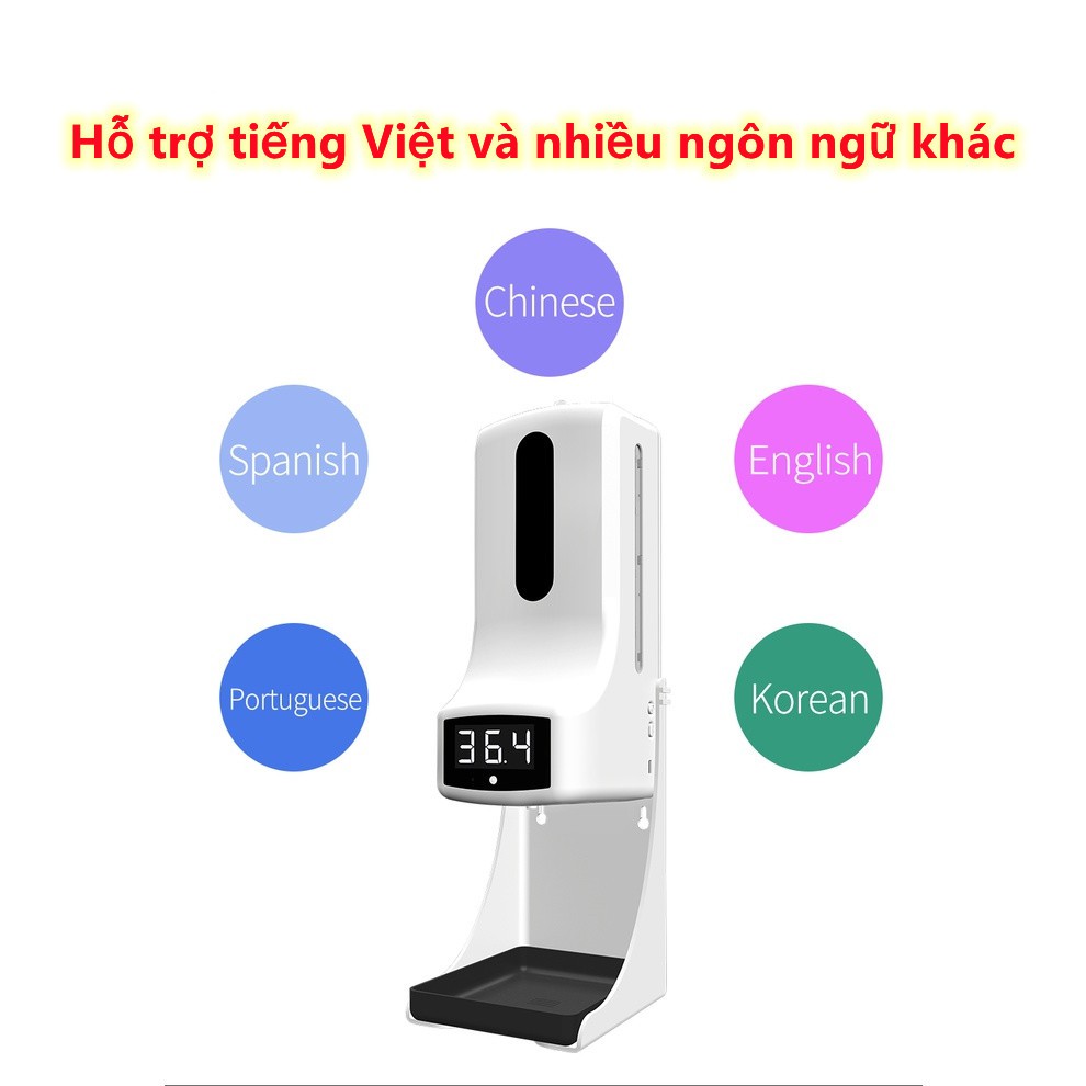 Nhiệt kế hồng ngoại không tiếp xúc K9 Pro Plus / K9 PRO DUAL (đầu dò kép) / cảm biến nhiệt độ tự động / bình đựng xà phòng + bình xịt / đo lường