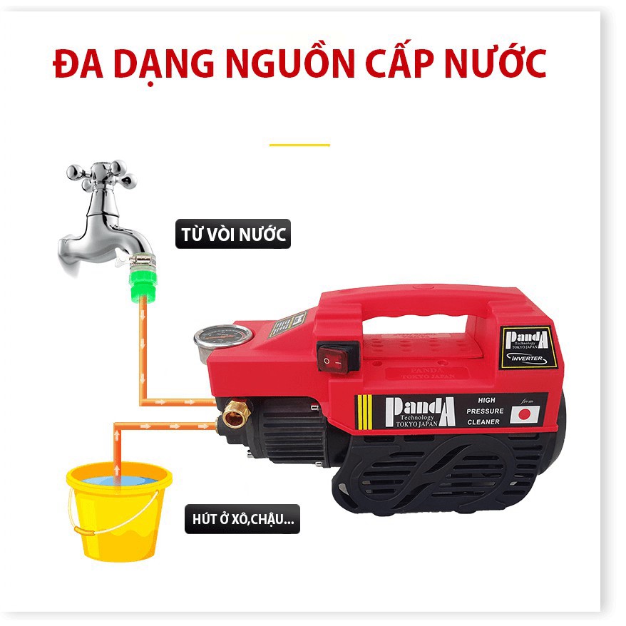 Máy Rửa Xe, Máy Phun Cao Áp Panda PD-568 2000W, Dùng cho gia đình, công nghệ Nhật Bản