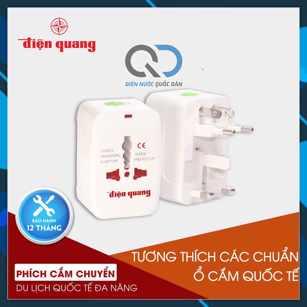 Phích cắm điện đa năng / Phích cắm du lịch (Adapter) - Điện Quang