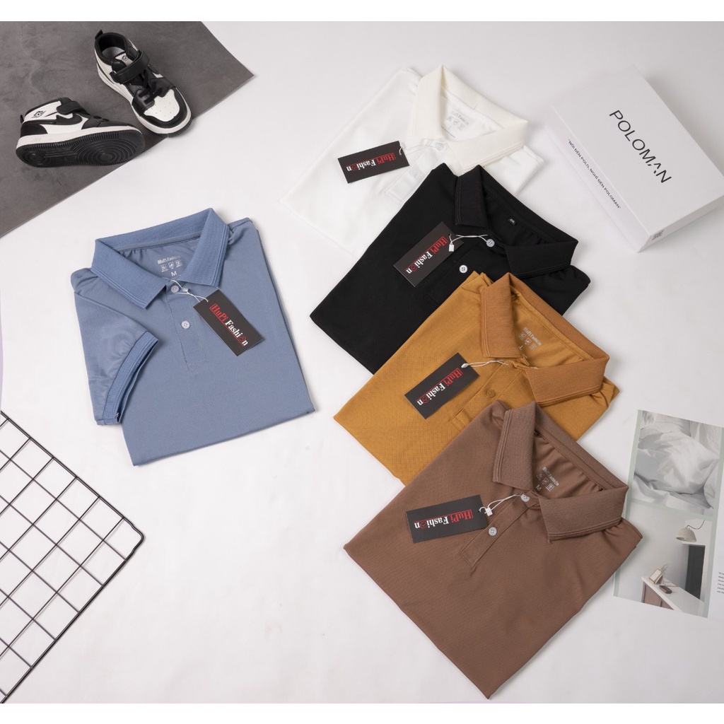 Áo polo namXẢ SỐCáo polo nam trơn cổ bẻ HOT TREND 2022 chất da cá CAO CẤP