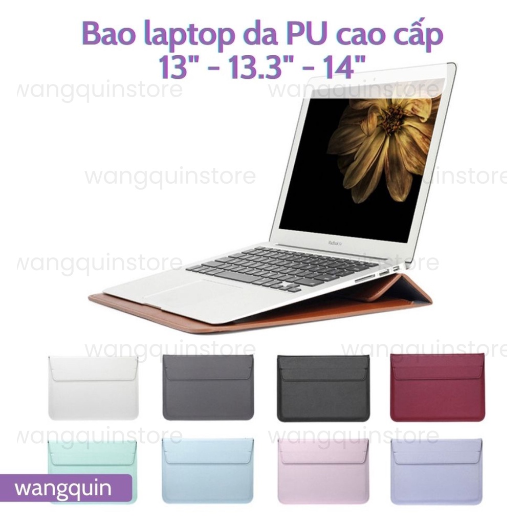 Túi đựng bảo vệ tích hợp giá đỡ cho MacPro Asus Acer 11.6" / 13.3" / 14" / 14.6" Da PU cao cấp nhiều màu Bao Laptop