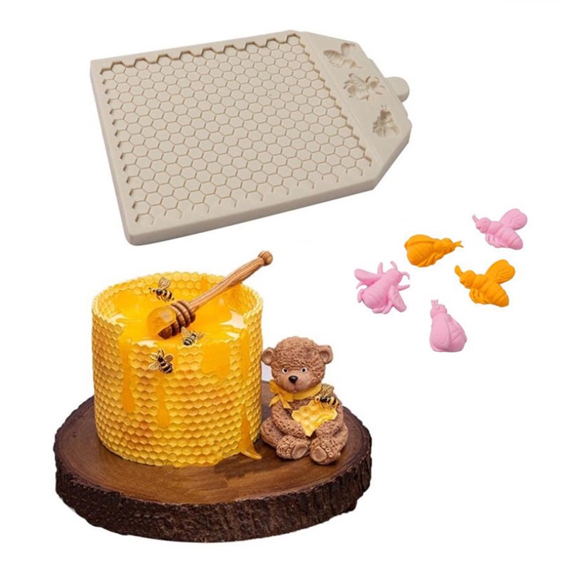 Khuôn Silicon Làm Bánh / Sô Cô La Hình Tổ Ong 3d