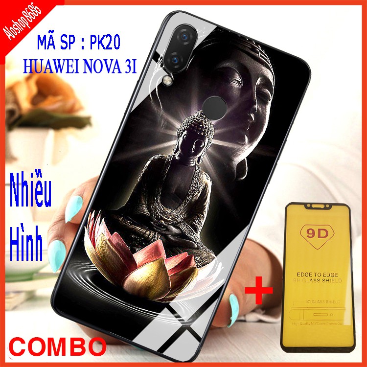 COMBO ỐP LƯNG HUAWEI NOVA 3I (ốp lưng kính 3D sắc nét + tặng kèm kính cường lực full màn hình) EDUCASESHOP