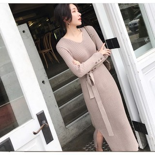 Váy Len Nữ Đai Hàng Quảng Châu Chất Đẹp Thiết Kế Trẻ Trung Sang Chảnh