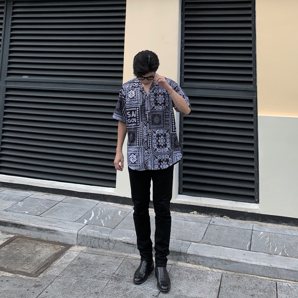 Áo Sơ Mi Nam Nữ Ngắn Tay SGES Họa Tiết Bandana Unisex | BigBuy360 - bigbuy360.vn