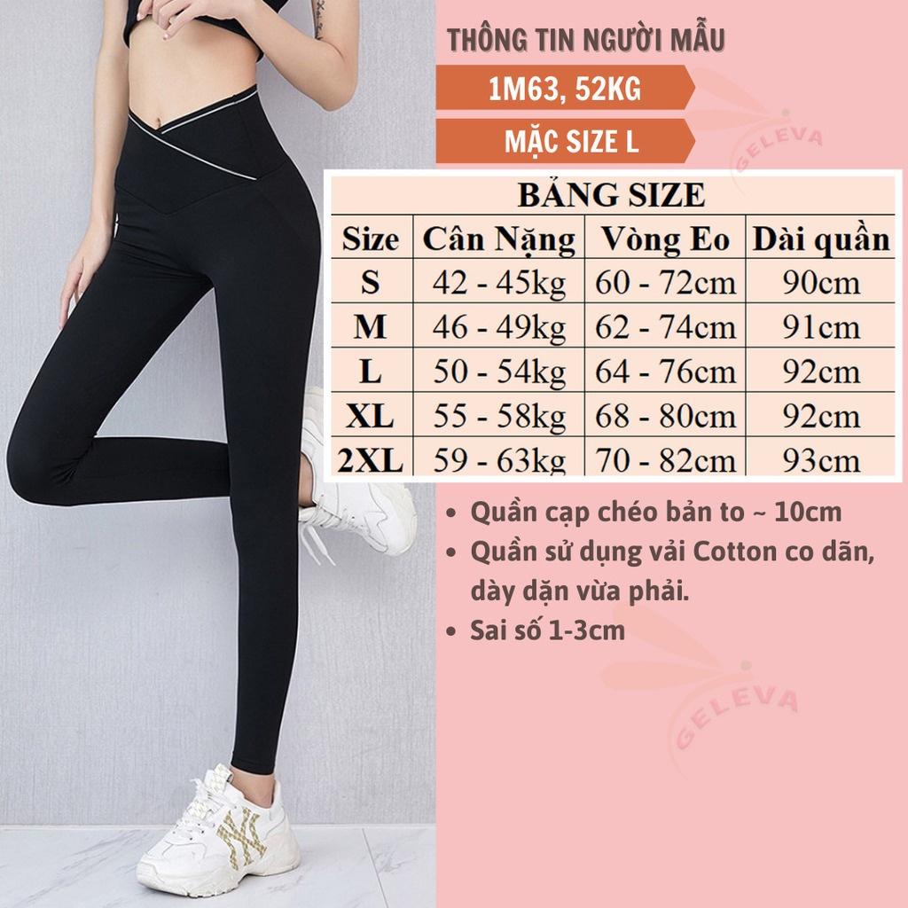 Quần Legging Nữ Dài Gen Bụng Cạp Chéo Lưng Cao Vải Thun Cotton Ôm Bó, Quần Tregging Nữ Dài Tập Gym Có Bigsize Đến 3xl