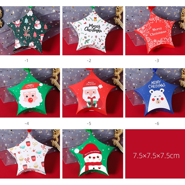 Hộp Quà Tự Gấp Hình Sao Trang trí Cây Thông, Trang Trí Noel Giáng Sinh