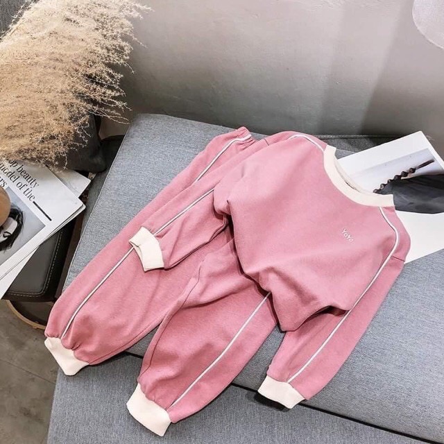 Bộ trơn da cá chạy viền siêu sang cho bé