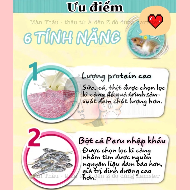 Thức ăn nén phồng protein cao dành cho Hamster
