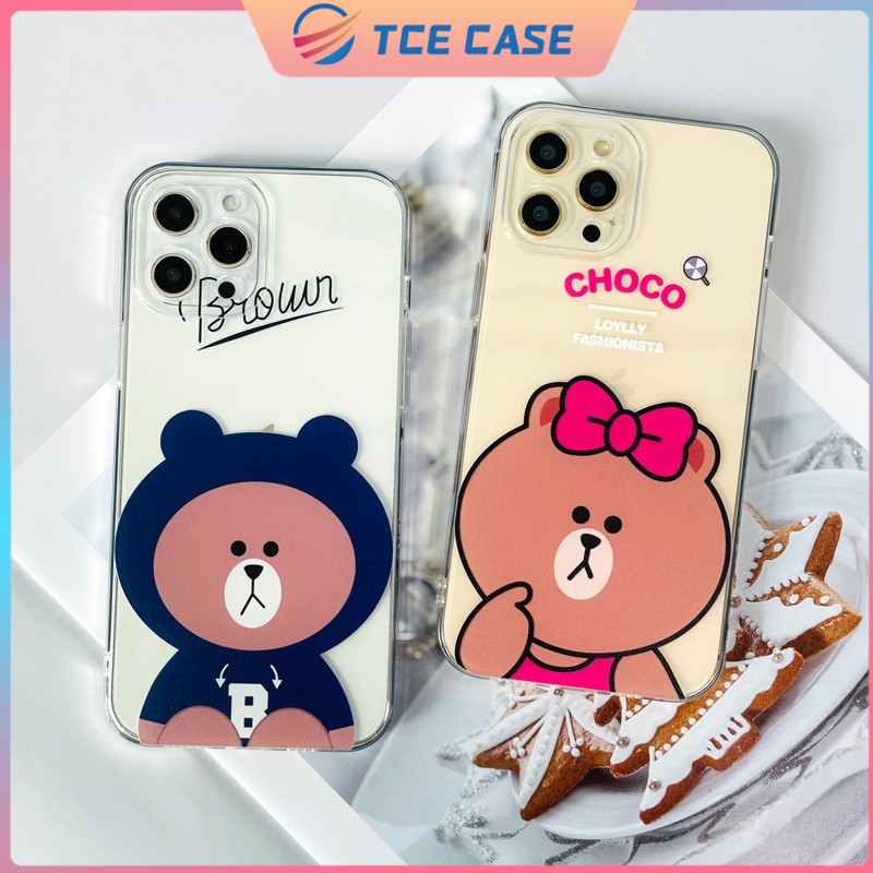 Ốp Lưng Iphone Vỏ điện thoại di động gấu trong suốt 6/6plus/6s/6splus/7/7plus/8/8plus/x/xr/xs/11/12/pro/max - Tce Case