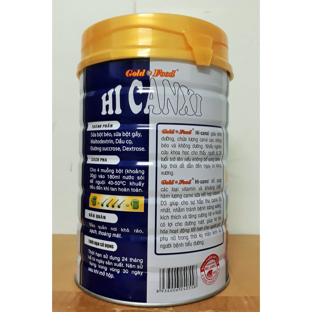 Sữa bột dinh dưỡng goldfood với hàm lượng canxi cao lon 900 gr – công ty TNHH Hoàng Khang.