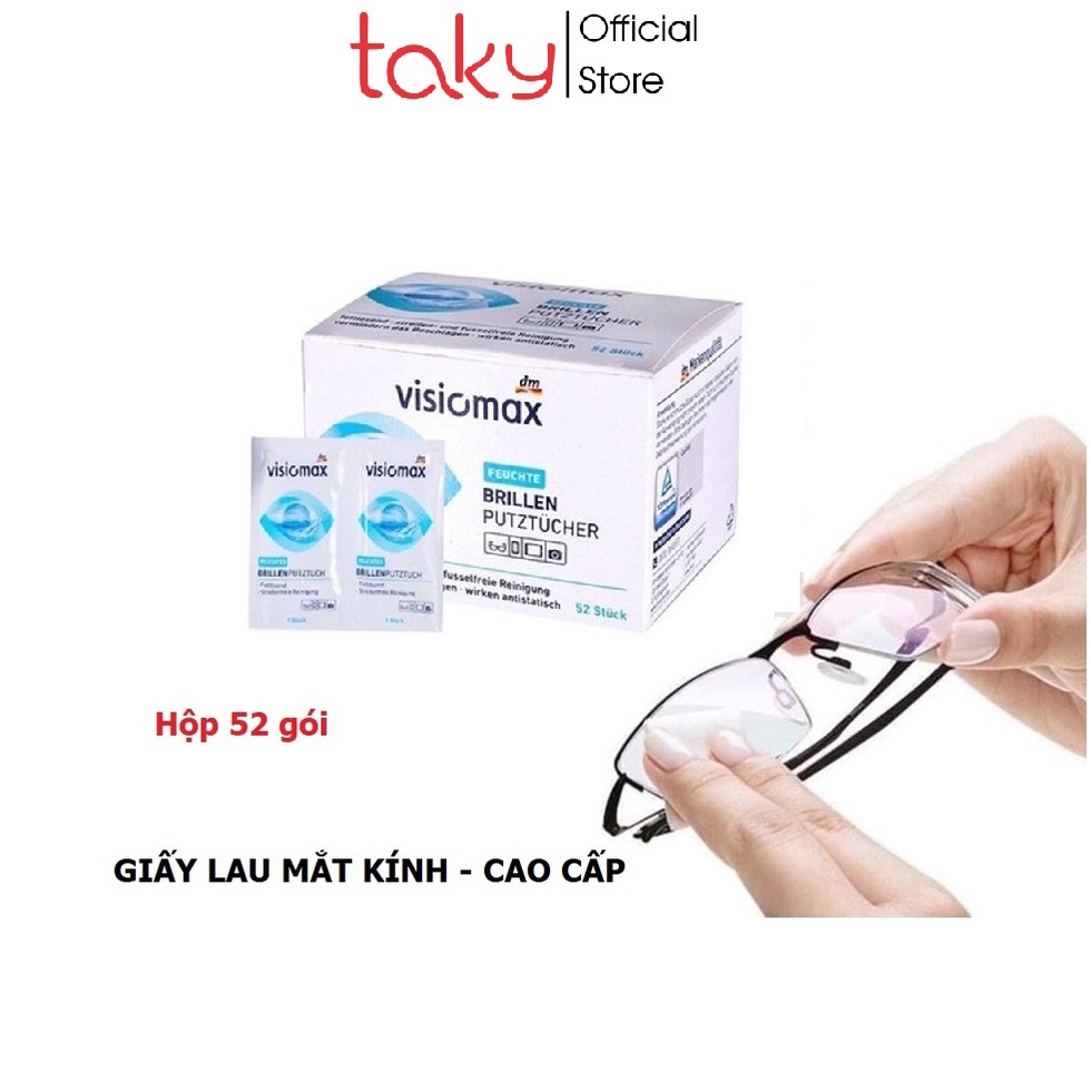 Khăn Lau Mắt Kính - Taky, Hộp 52 Gói - An Toàn, Sạch - Bảo Vệ Kính Khỏi Bụi Bẩn, Vân Tay, Mờ - 7226