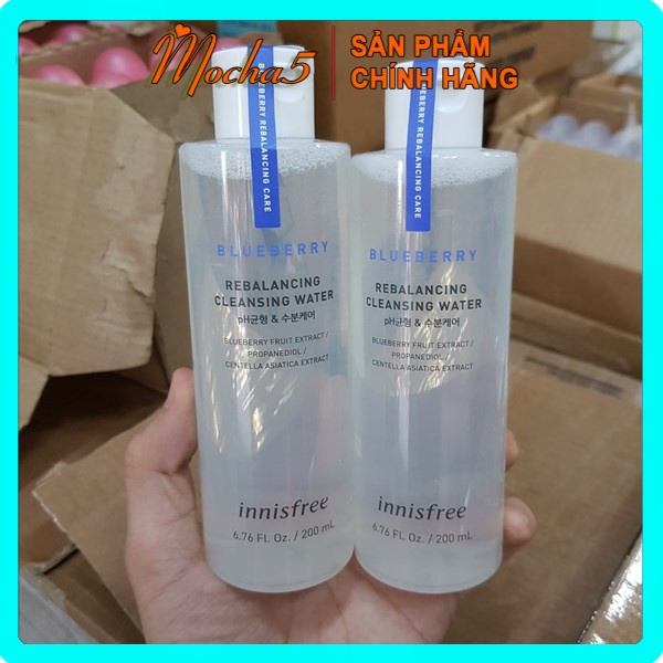 Nước tẩy trang INNISFREE blueberry rebalancing cleansing water NTT giữ ẩm cho da 200ml