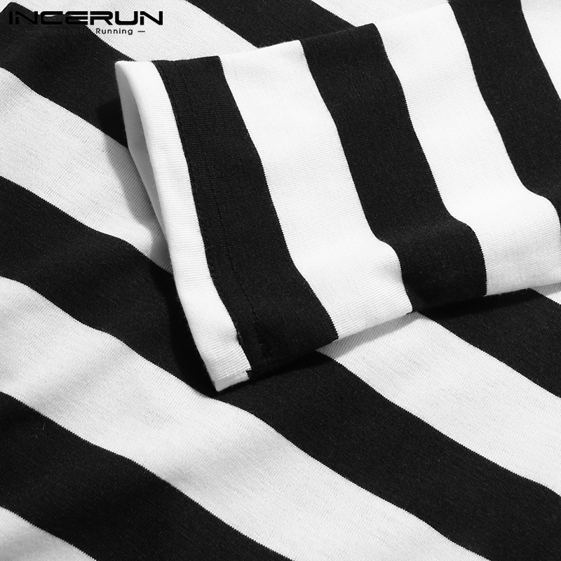 Áo INCERUN Tay Dài Họa Tiết Kẻ Sọc Cá Tính Cho Nam | BigBuy360 - bigbuy360.vn