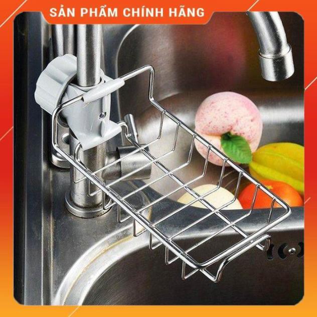 [ HÀNG SIÊU TỐT]  Kệ inox để giẻ rửa bát cạnh vòi