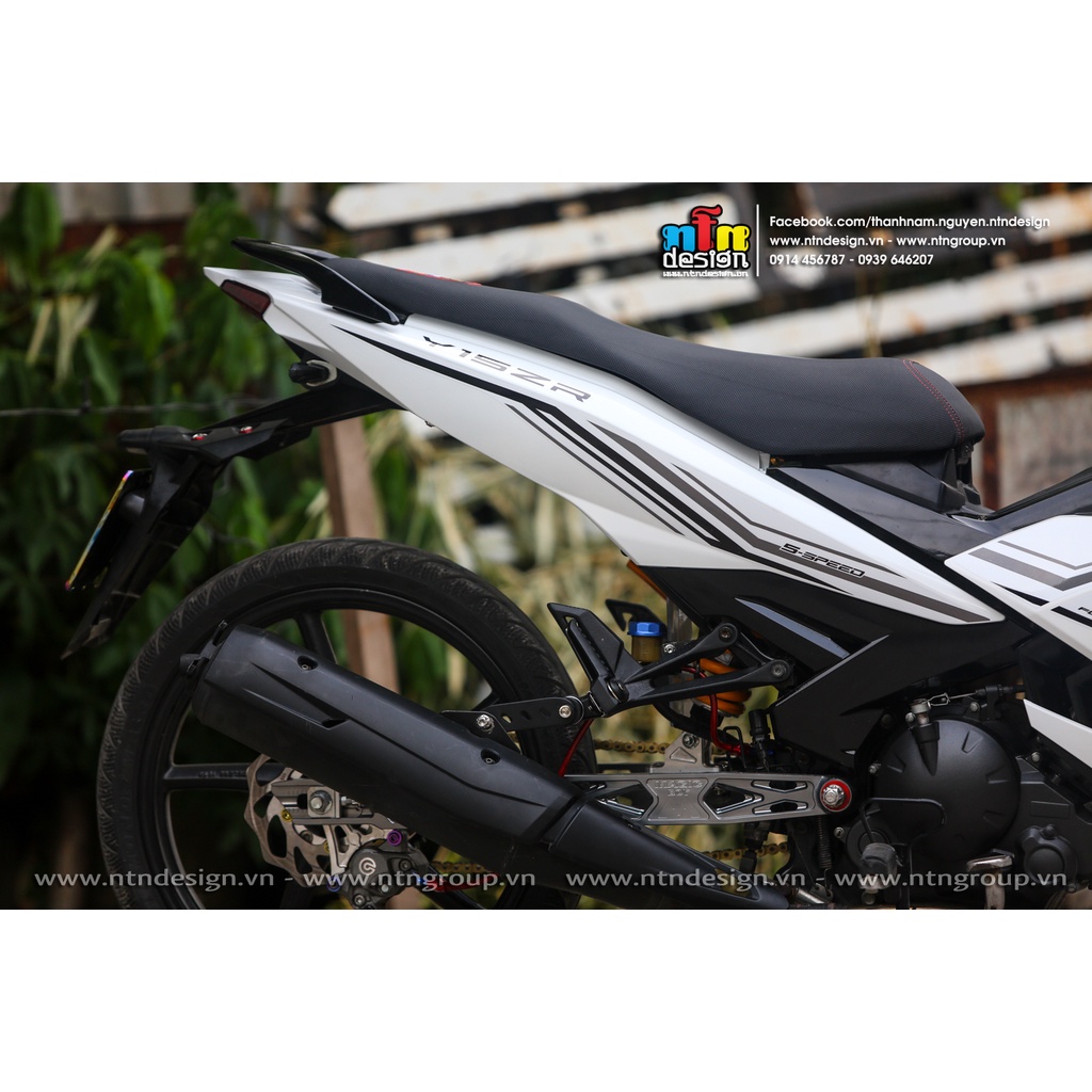 Tem rời Exciter 150 trắng y15zr chỉ xám đen , ảnh thực tế , tem 3 lớp cao cấp k bay màu
