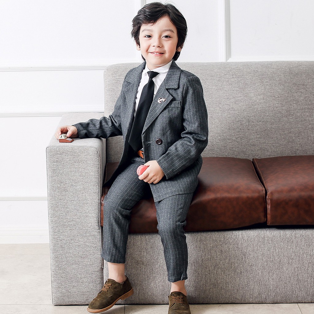 Vest trẻ em nam 2019 mùa thu mới cho bé trai Vest nhỏ hai dây sọc bé ăn mặc phù hợp với Vesttrẻ em