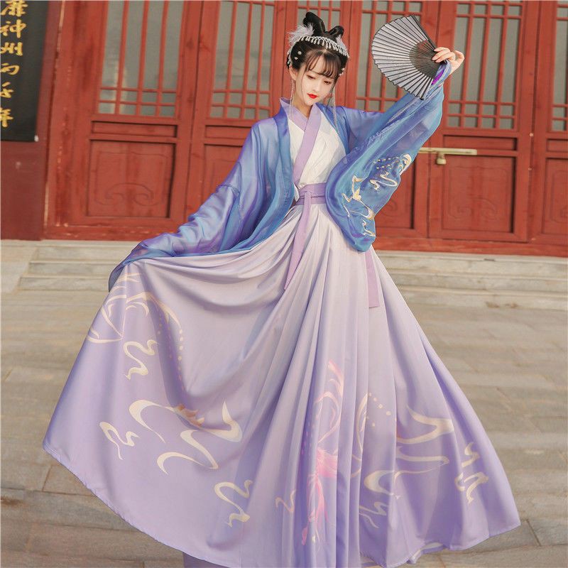 Hán phục trung quốc thêu,chân váy in full set ( order )kèm ảnh thật | BigBuy360 - bigbuy360.vn