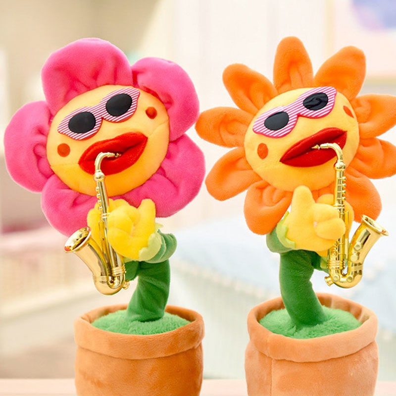 Tik Tok Đồ Chơi Nhồi Bông Hình Hoa Hướng Dương Thổi Kèn Saxophone Nhảy Múa Hát Nổi Tiếng Cho Trẻ Em