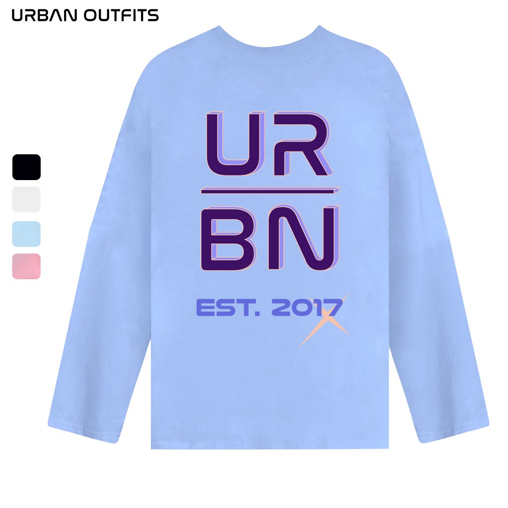 Áo Thun Tay Dài Nam Nữ Form Rộng URBAN OUTFITS In URBN EST2017 TDO35 100 cotton 4 Chiều