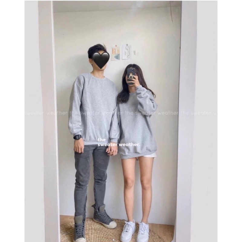 [Rẻ Vô Địch Áo Nỉ Sweater Basic Cổ Tròn Unisex (Ảnh Thật)