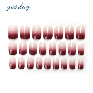 ✨YD❤ 24 Piece Boxed Gradient Long Fake Nails Finished Nail Patch