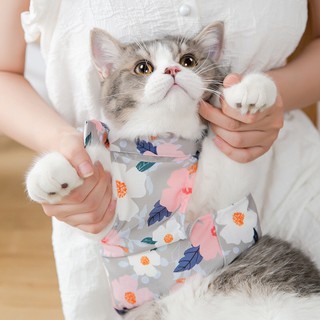 Áo hè hoa nhí cổ nơ dễ thương cho thú cưng