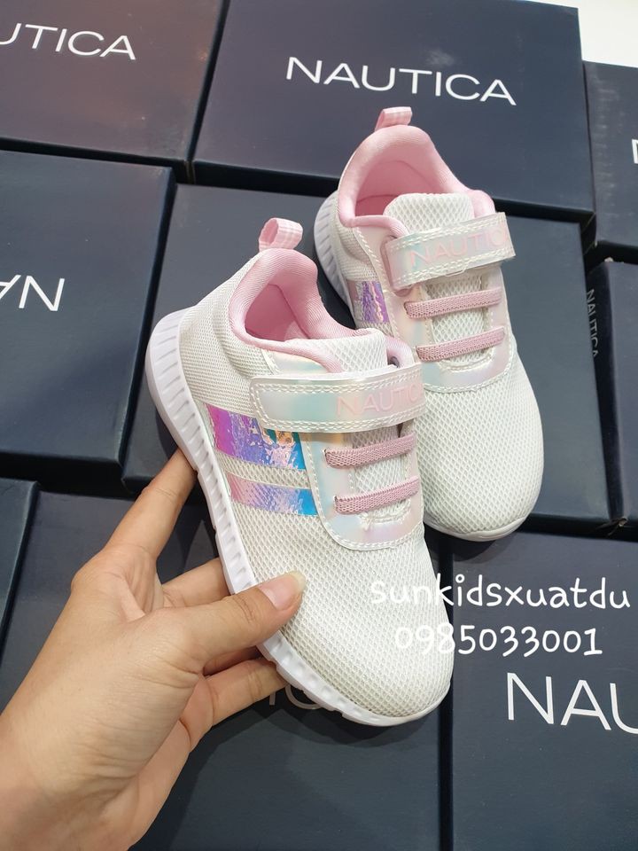 Sneaker Nautica sọc ánh kim