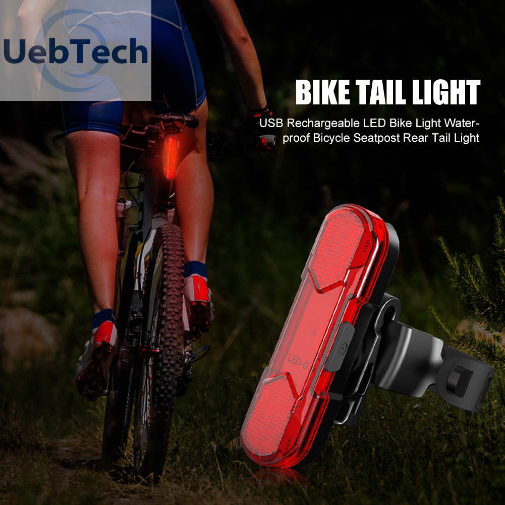 Đèn LED gắn đuôi xe đạp chống thấm nước sạc USB tiện dụng