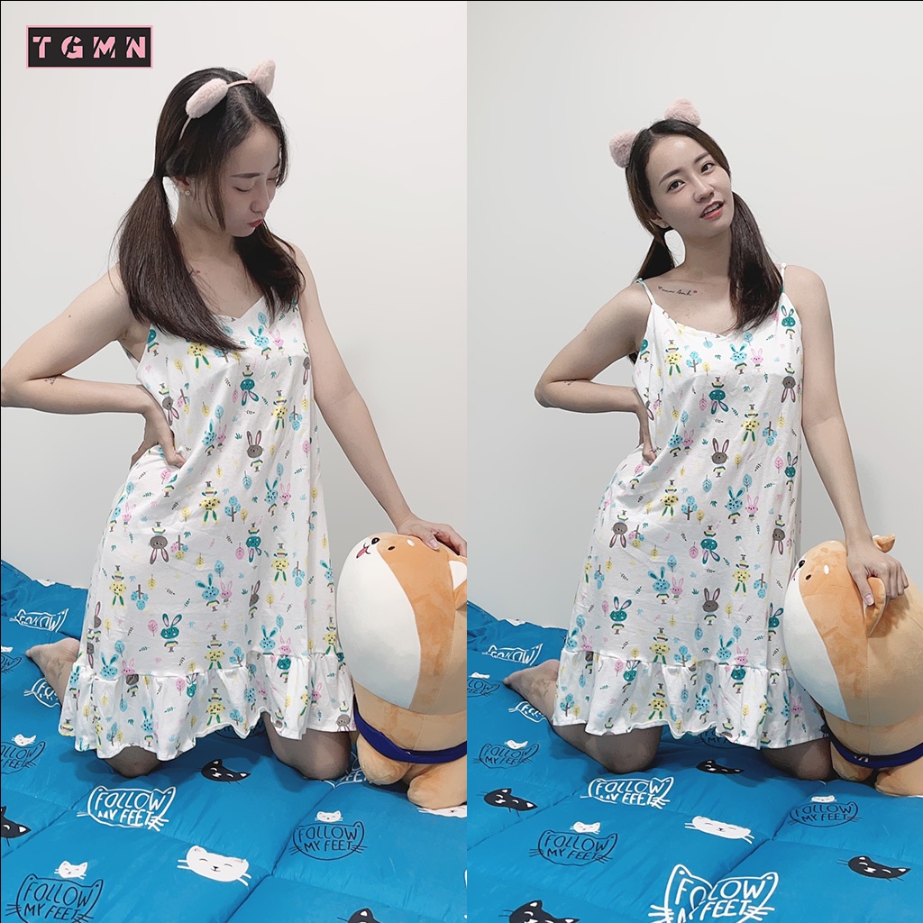 Váy 2 dây, Đầm mặc nhà hoa tiết trái cây mềm mịn, thoáng mát của TGMN | BigBuy360 - bigbuy360.vn