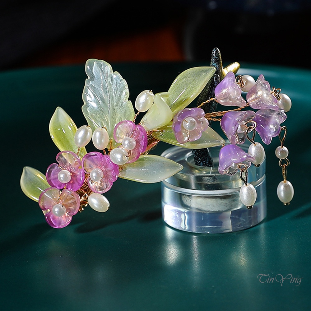 Kẹp tóc GETNOIVAS bằng kim loại thiết kế hoa hồng không phai màu phong cách Trung Hoa