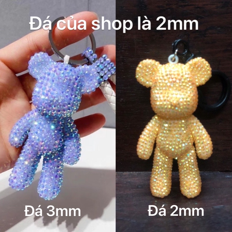 Móc khóa Bearbrick Gấu đính đá nhân tạo thời thượng phụ kiện thời trang