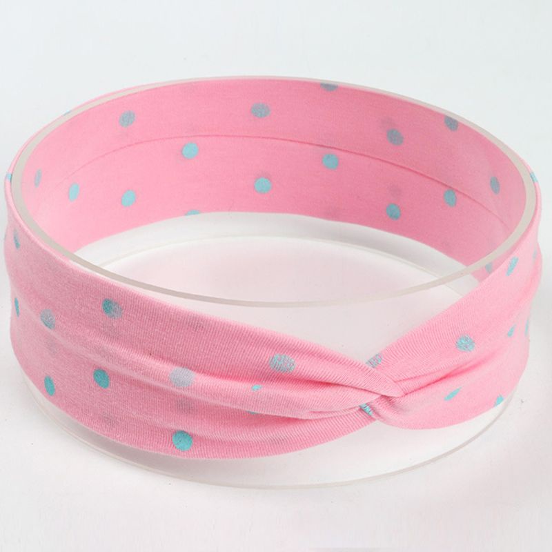 Băng Đô Thắt Nút Chéo Họa Tiết Chấm Bi Dễ Thương Cho Bé Gái Sơ Sinh