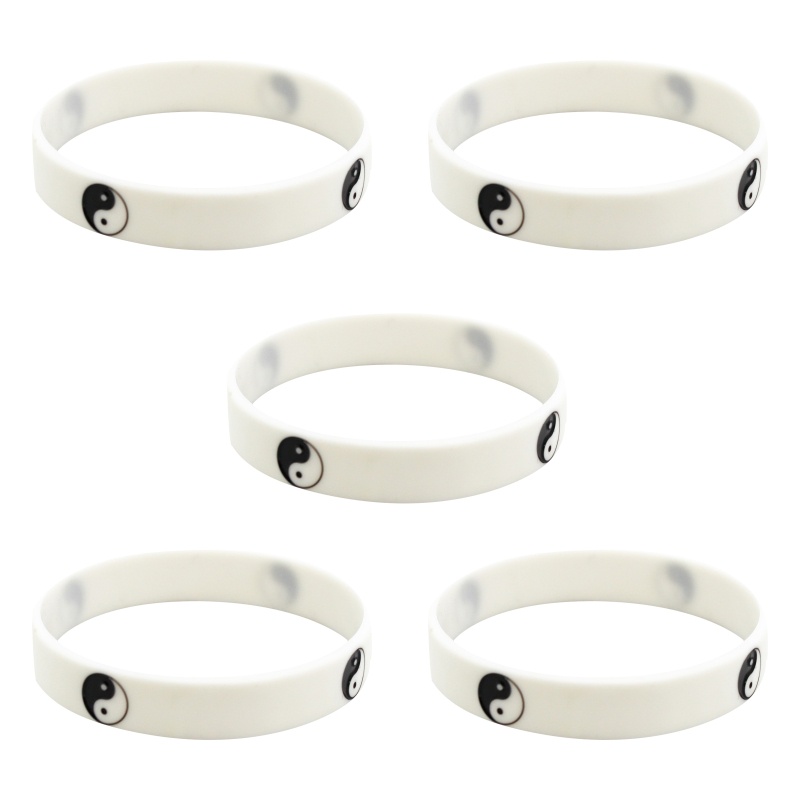 Vòng Tay Âm Dương Bằng Silicon Màu Trắng Đen Cho Nữ