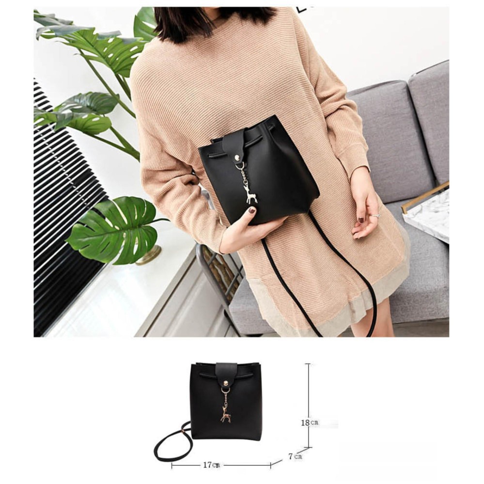 [Tặng móc điện thoại iRing] Túi đeo chéo nữ phụ kiện Nai con ngơ ngác