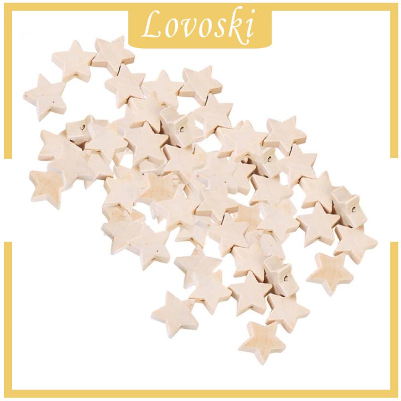 Bộ 50 Hạt Gỗ Dùng Làm Trang Sức Diy