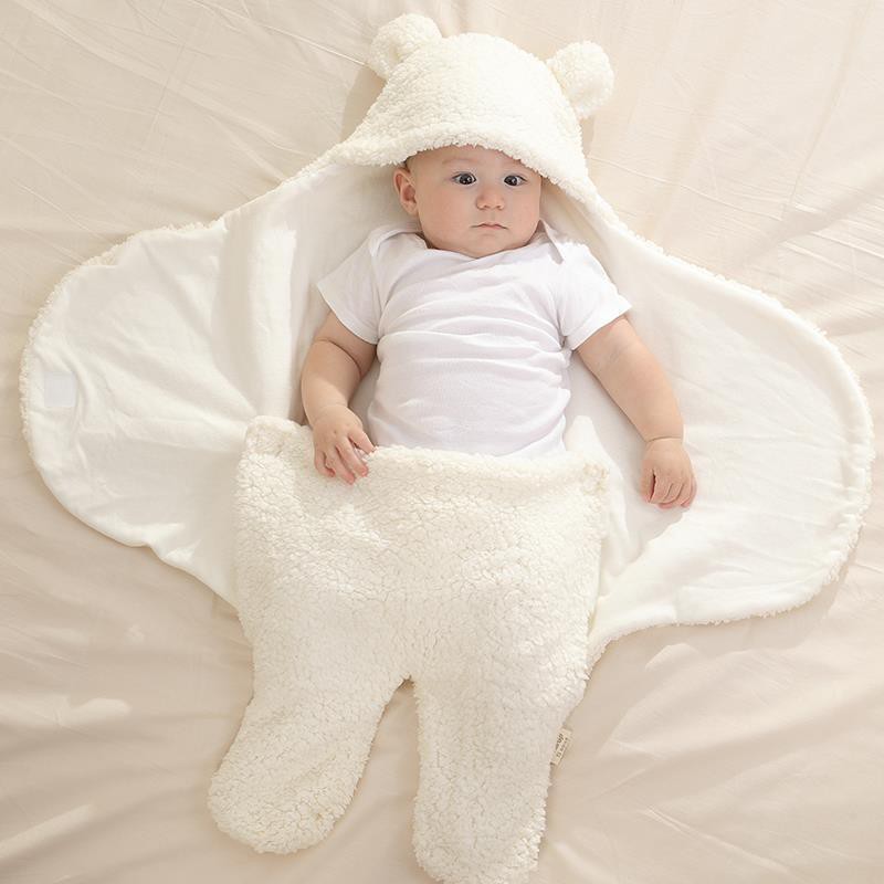 Chăn quần ủ kén lông cừu Baby Blanket hình thú dễ thương thoáng khí cho bé yêu,khăn ủ kén quấn nhộng bảo vệ sức khỏe con