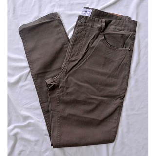 Quần kaki chinos giả jean nâu PullB