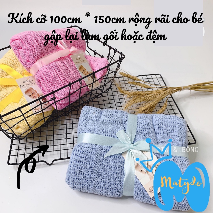 Chăn cho bé sơ sinh cotton lưới chống ngạt an toàn mùa hè thu đông cho trẻ đi học