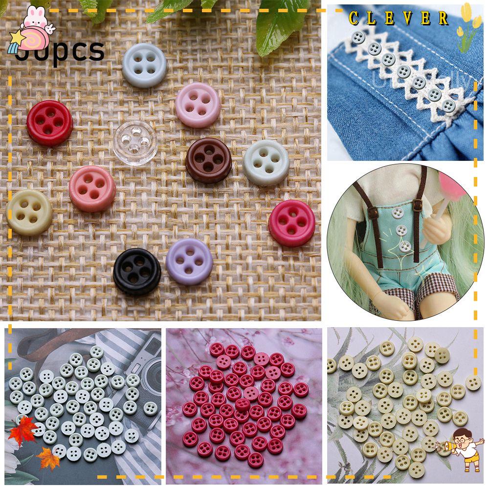 Set 50 Cúc Áo Mini 6mm Nhiều Màu Sắc Dùng Làm Đồ Thủ Công