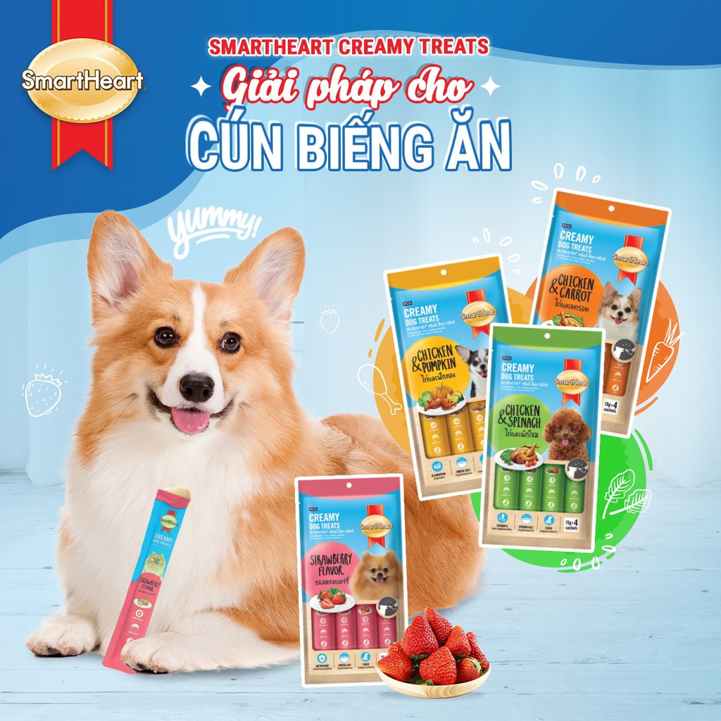 Súp thưởng cho chó Smart heart creamy dogtreats 15g, kem dinh dưỡng cún Con Mèo Xiêm+D334C424:C487+D33+C424:C487