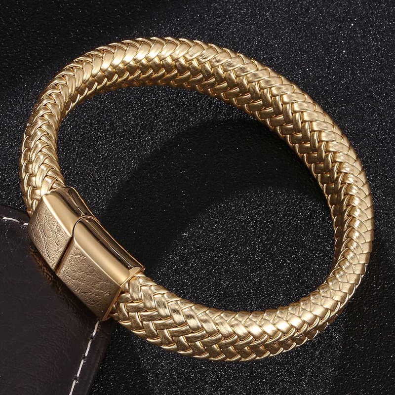 Vòng Tay Da Khóa Nam Châm Phong Cách Vintage Cho Nam