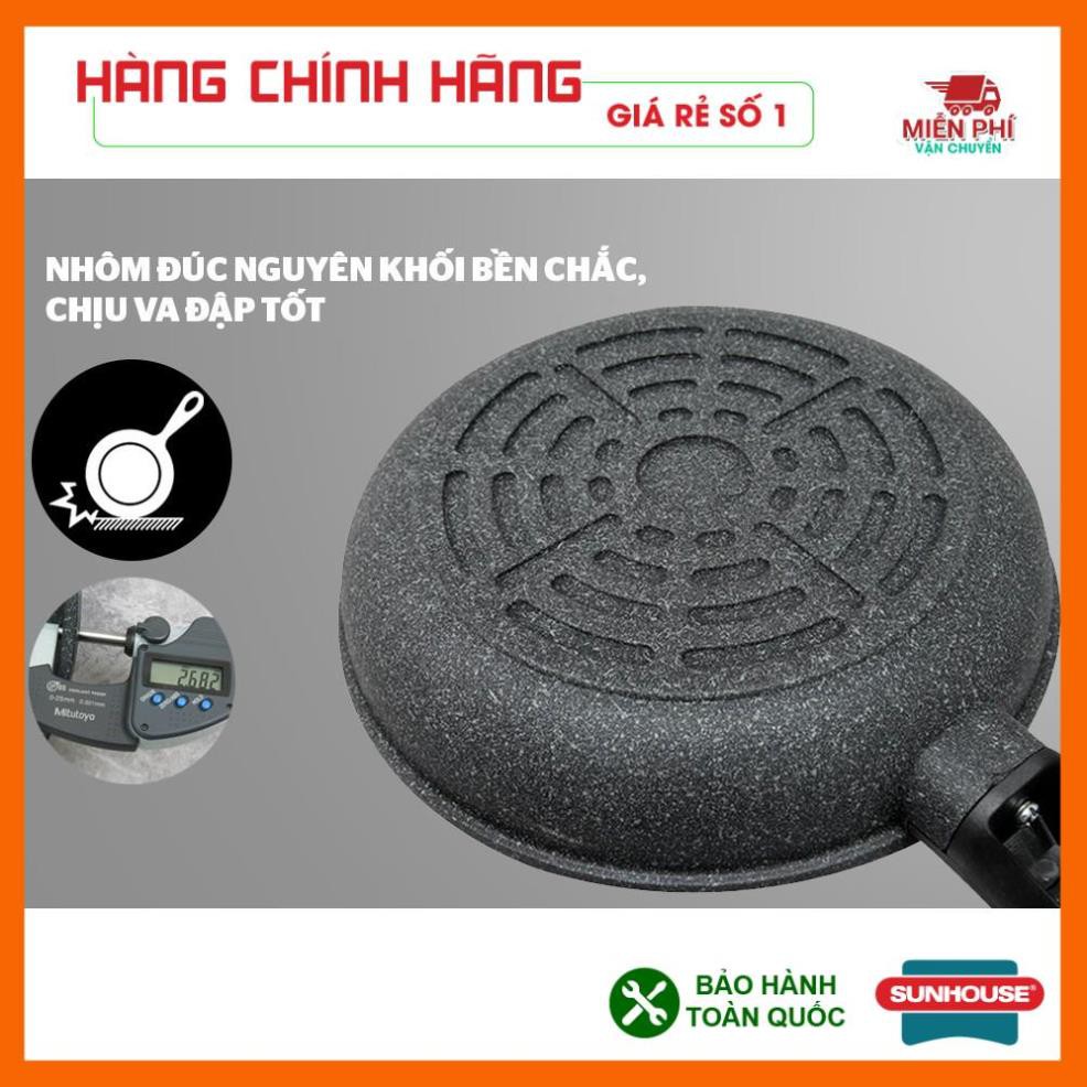 CHẢO CHỐNG DÍNH SIÊU BỀN ĐÁ SUNHOUSE 30CM, CHẢO SIÊU BỀN ĐÁ SUNHOUSE  SBD30