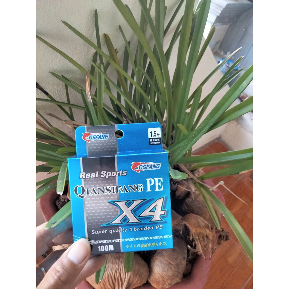 Dây dù câu cá PE Line X4 Braide 100m màu xanh