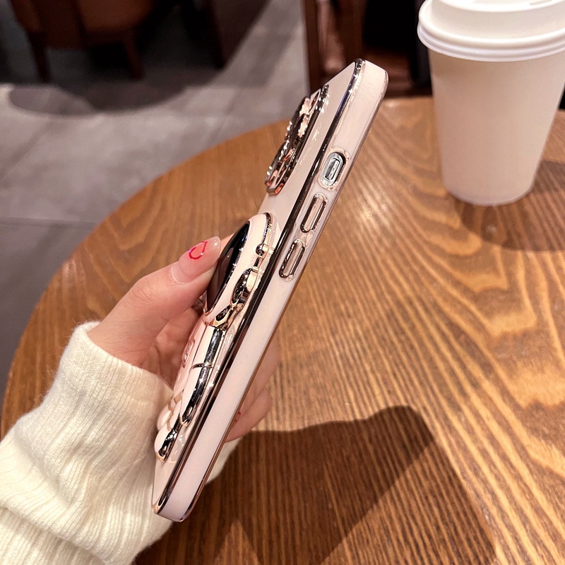 Ốp Điện Thoại Silicon Dẻo Họa Tiết Phi Hành Gia Kèm Giá Đỡ Cho iPhone XR X XS Max 7 8 6 6s Plus