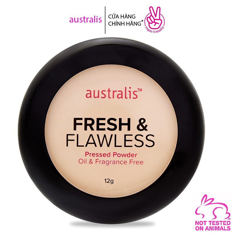 Phấn Phủ Kiềm Dầu Che Khuyết Điểm Mềm Mịn - Australis Fresh & Flawless Pressed Powder