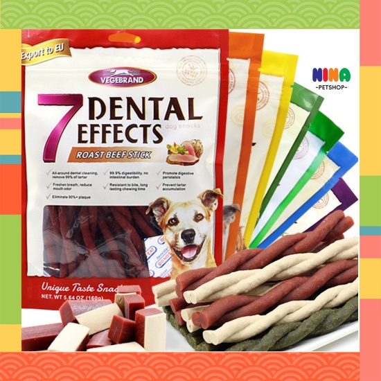 Xương nhai gặm cho chó thú cưng con 7 Dental Effects đồ ăn bánh thưởng cho chó