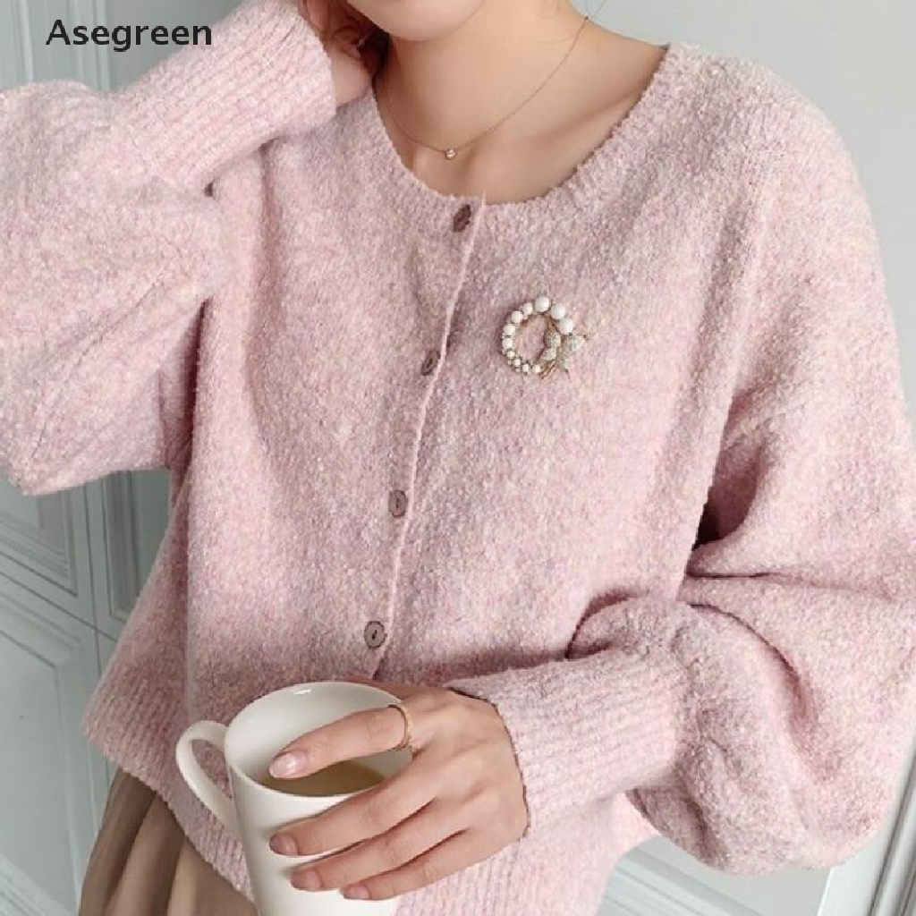 [Asegreen] Pearl and Rhinestone Circle Brooches For Baroque Trendy Elegant Butterfly Brooch Good goods