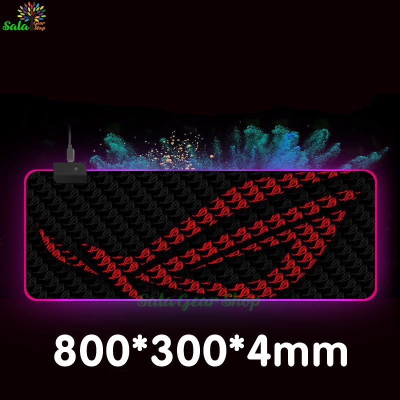 Miếng lót chuột led RGB in Logo ROG 31 (Repulic Of Gamer) , Size 800x300x4mm