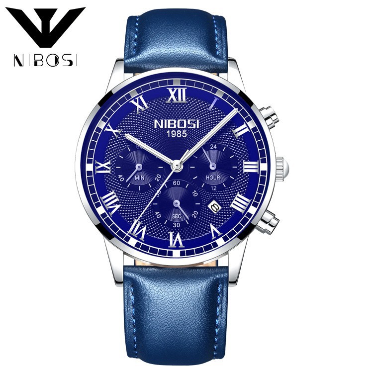[ xả kho ] ĐỒNG HỒ NAM NIBOSI 2339 DÂY DA CAO CẤP, MẪU MỚI 2018